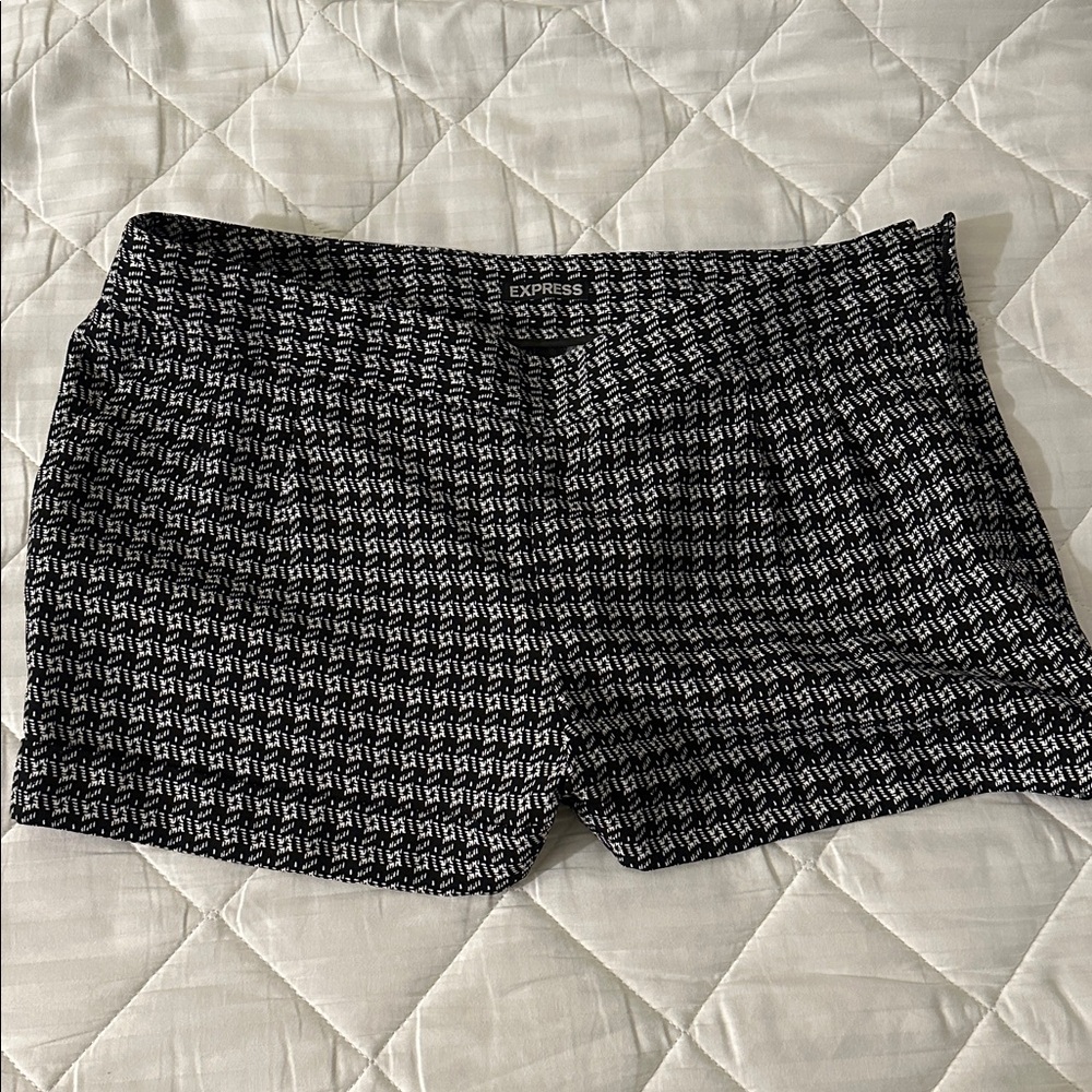 Express Black and White Patterned shorts
